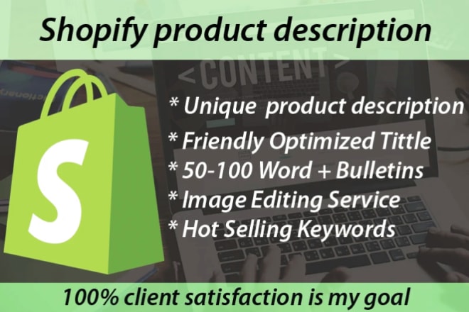 I will write outstanding shopify SEO product description with keyword