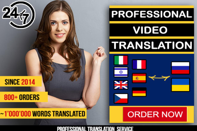 Our studio will professionally translate your video to russian, ukrainian