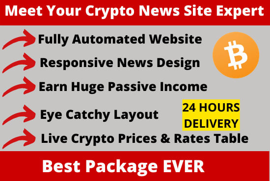 I will build premium autopilot bitcoin crypto news site for passive income
