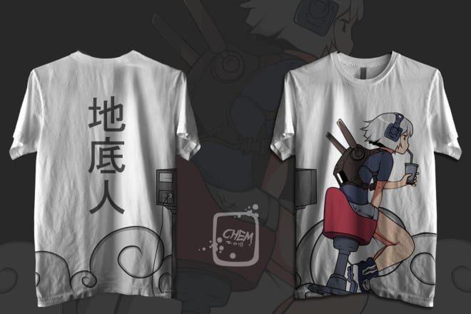 I will create a custom anime illustrated t shirt design