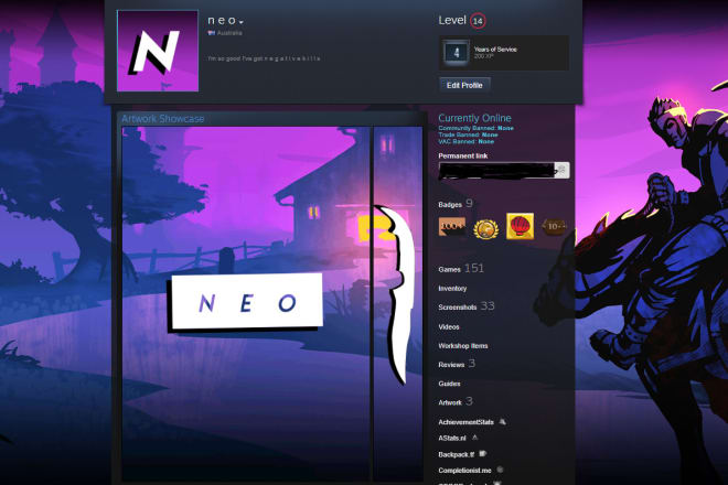 I will create a professional looking steam profile for you