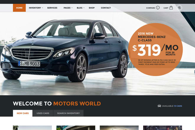 I will create responsive car dealership website