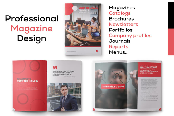 I will design a professional booklet, magazine layout, catalog