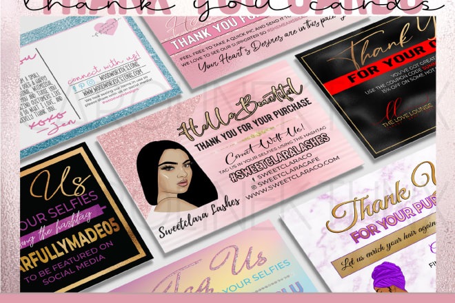 I will design cute and fun thank you cards customized for your business