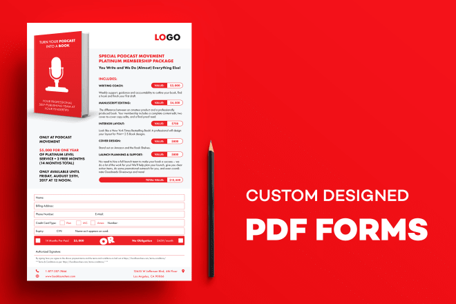I will design fillable PDF forms