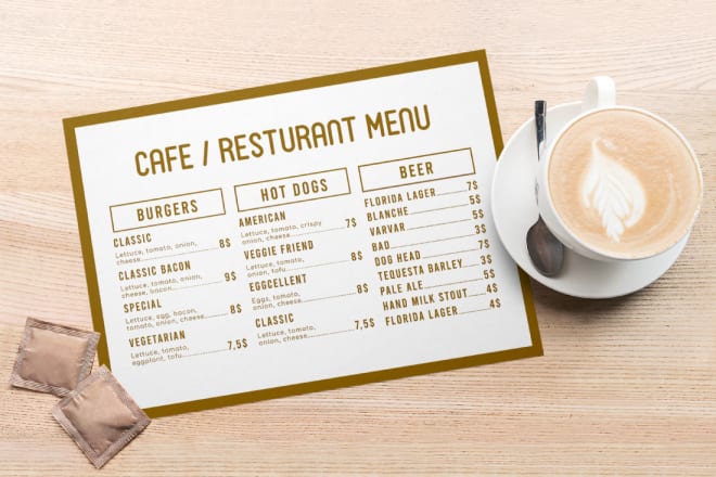 I will design restaurant menu card with print ready file