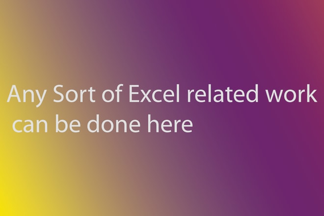 I will do any kind of data entry work in excel