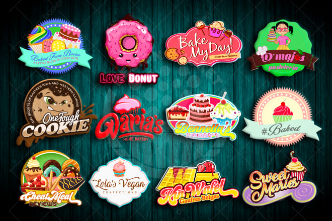 I will do bakery logo for donut cupcake cookie or food