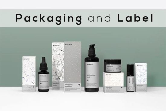 I will do cosmetics packaging or label design and box design in 24h