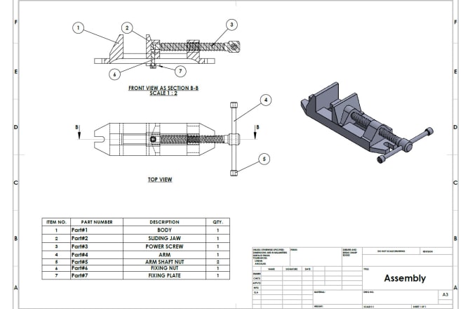 I will draw 2d technical drawings with dimensions in solidworks