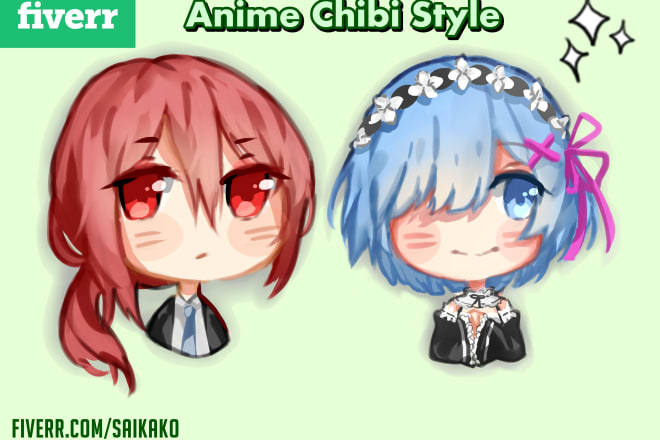 I will draw a cute anime chibi in my style