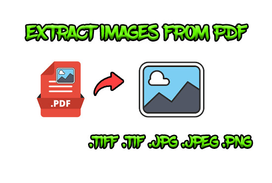I will extract and resize images from a pdf file as tiff jpeg png