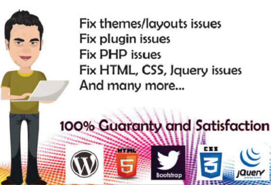I will fix joomla,html,css, wordpress, java script php issues for u