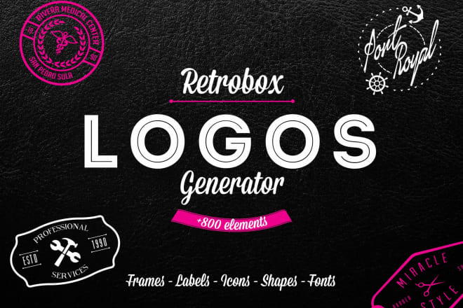 I will give you logo generator pack with 800 icons and elements