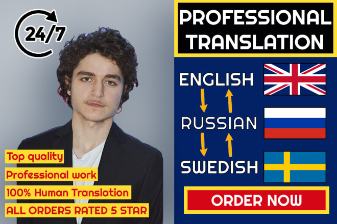 I will manually translate english to russian or swedish and vice versa