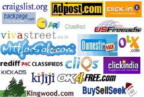 I will post your ads on classified sites manually of high da