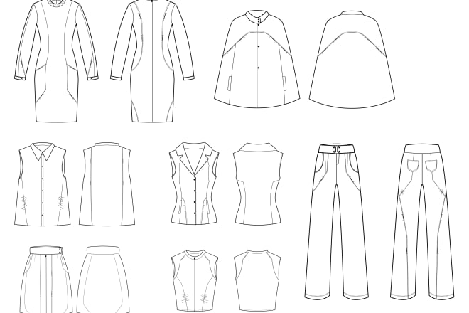 I will professionally create fashion technical drawings