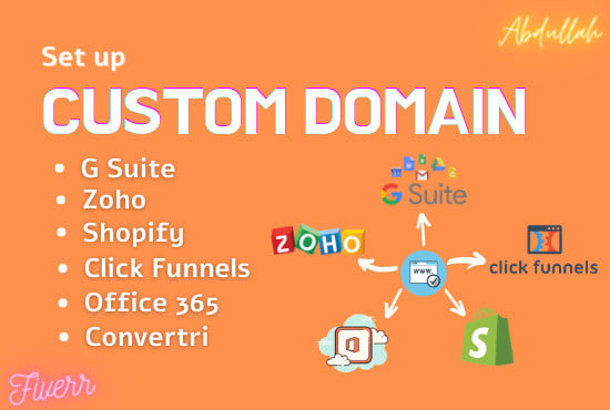 I will set up zoho email, crm or office365 email with custom domain