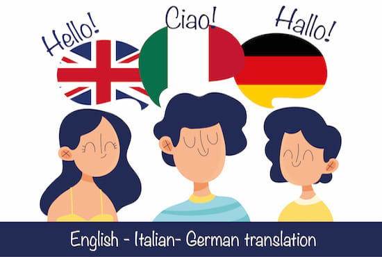 I will translate professionally german, italian and english