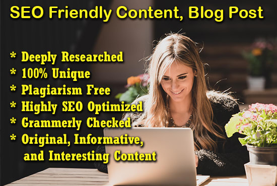 I will write amazing SEO friendly article content writing blog post rewrite writers