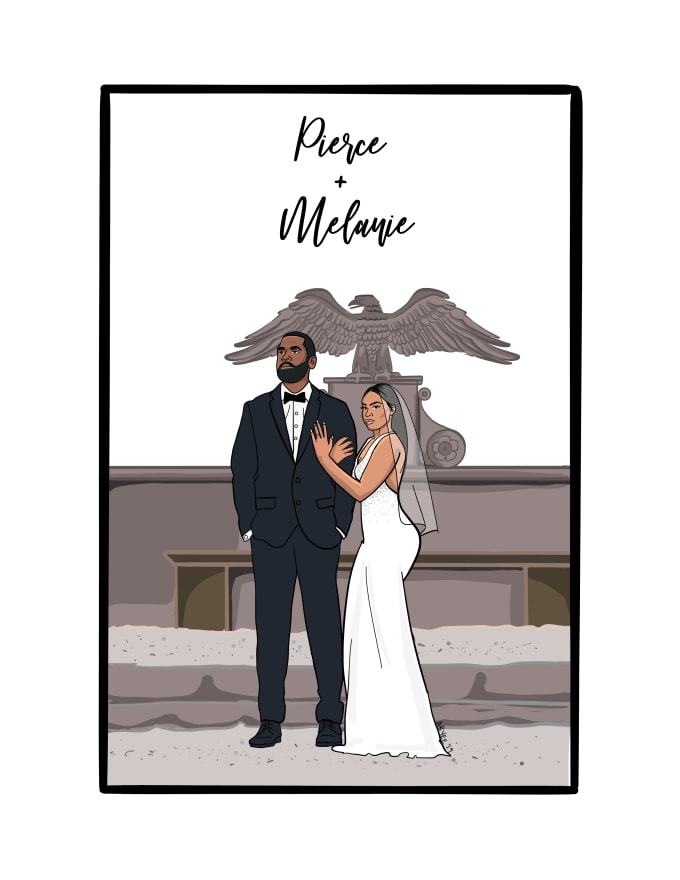 I will create a wedding illustration