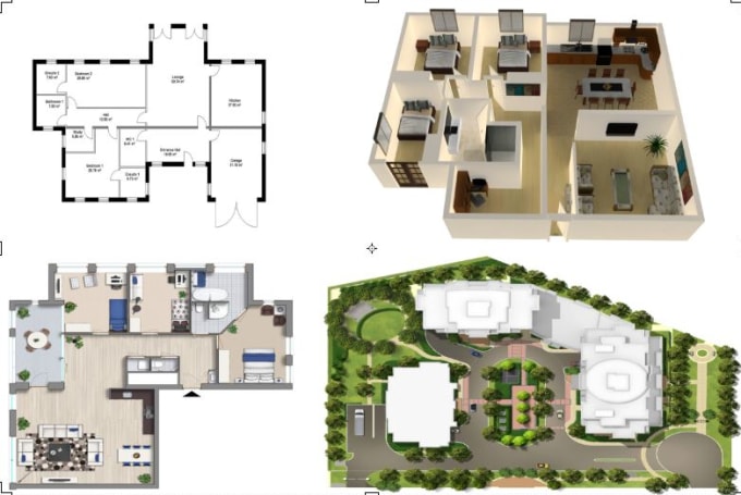 I will create Exterior, Interior 2D and 3D Floor Plan