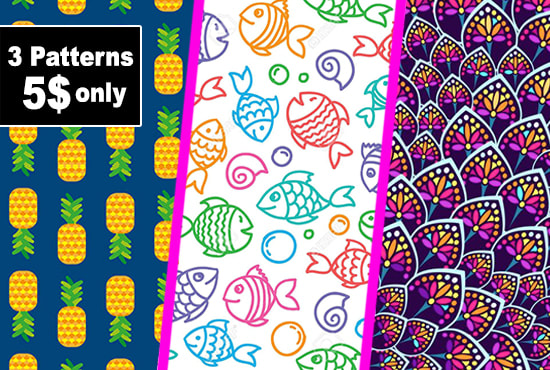 I will design 3 seamless pattern designs in one order, textile and fabrics