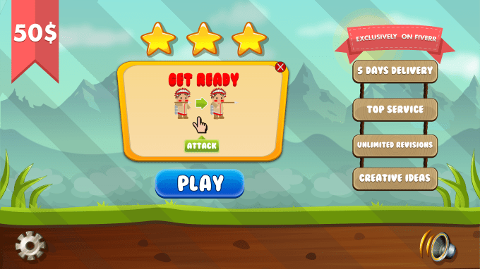 I will design or reskin your 2d mobile game graphics