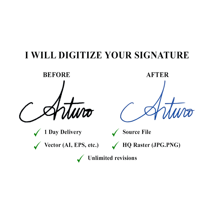 I will digitize your signature in vector format