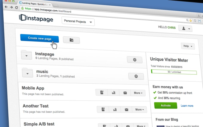 I will do beautiful landing page in instapage