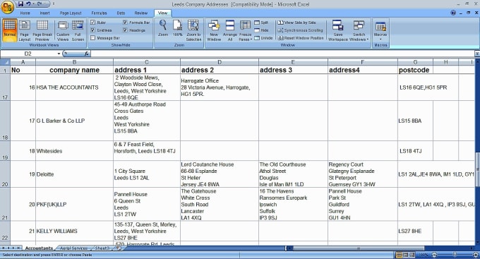 I will do the data entry in excel or an other software