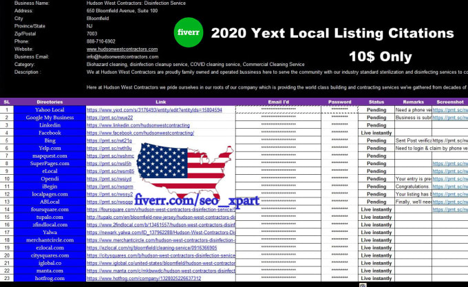 I will do USA 20 best yext local listing or citation