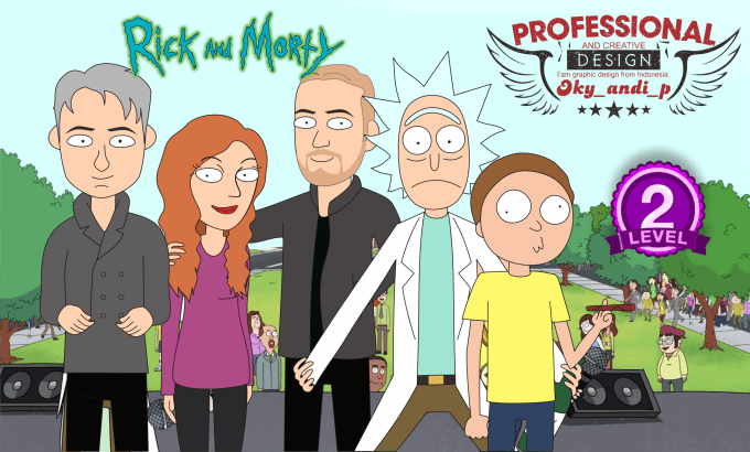 I will draw your photo, in to rick and morty stlye cartoon
