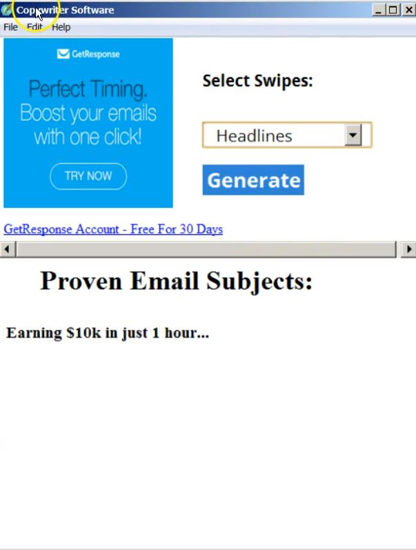 I will give you a copywriter software  generator