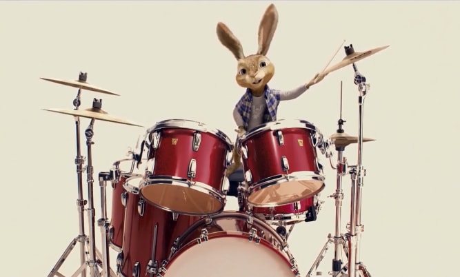 I will put your logo in this  bunny playing drums