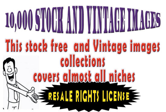 I will 10,000 HD graphic design royalty stock and vintage images and free resale rights