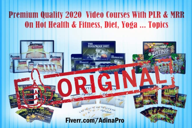 I will 50 videos course with plr mrr on health, fitness, diet, yoga