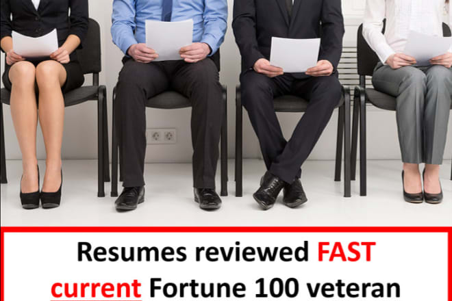 I will a current fortune 100 vet will review your resumes fast