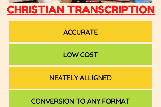 I will accurately transcribe christian audio and video sermon in 24 hours at low cost