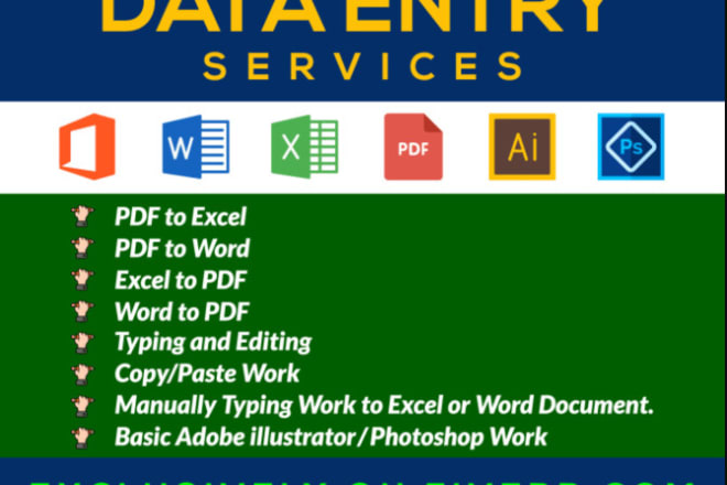 I will be VA for your data entry work