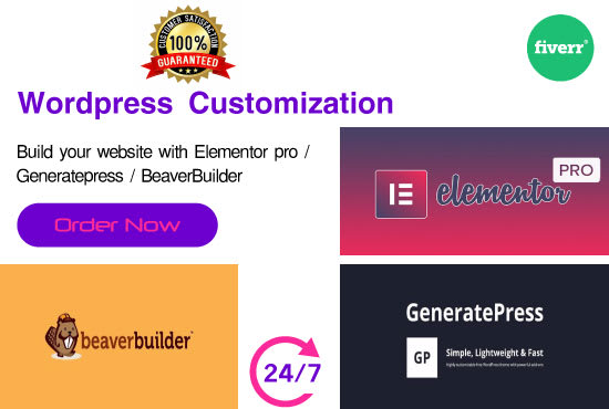 I will be your expert for elementor pro, generatepress,beaver builder