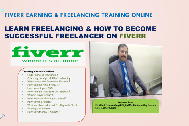 I will be your fiverr earning and freelancing trainer