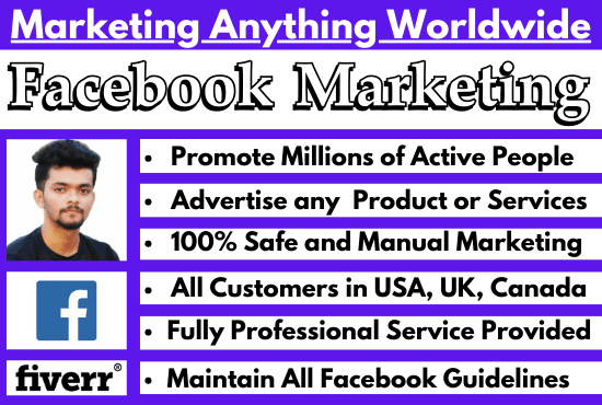 I will be your professional facebook marketing specialist