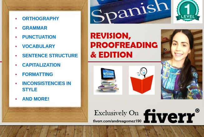 I will be your spanish book editor and proofreader