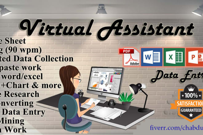 I will be your virtual assistant for data entry and content writing