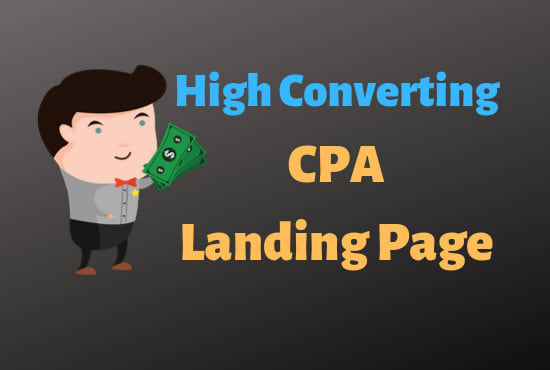 I will build a CPA landing page with marketing plan