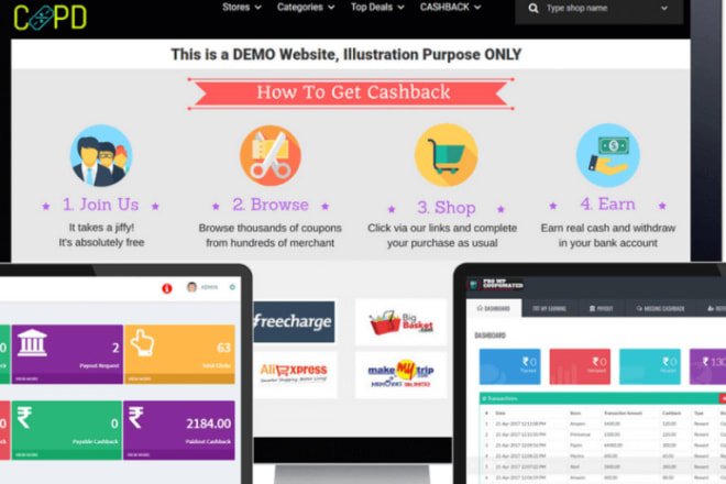 I will build an amazing coupon and deals cashback website