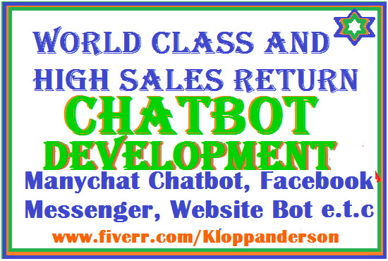 I will build manychat chatbot for facebook messenger, business website dialog flow bot