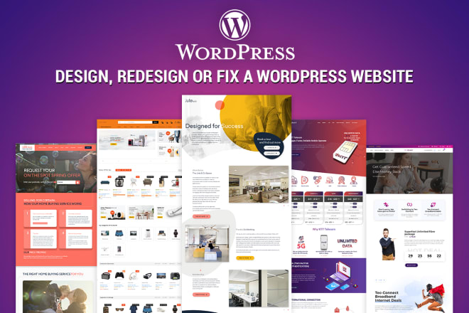 I will build professional and responsive wordpress website or blog