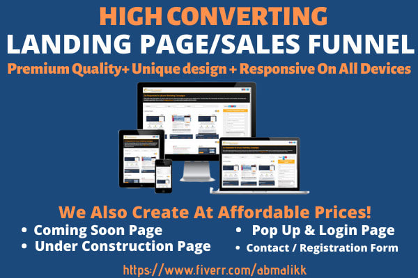 I will build responsive wordpress sales funnel, landing page